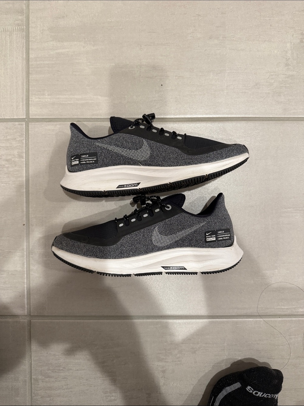 Nike Womens Air Zoom Pegasus 35 rn shield Black Gray Athletic Running Shoes 6.5w